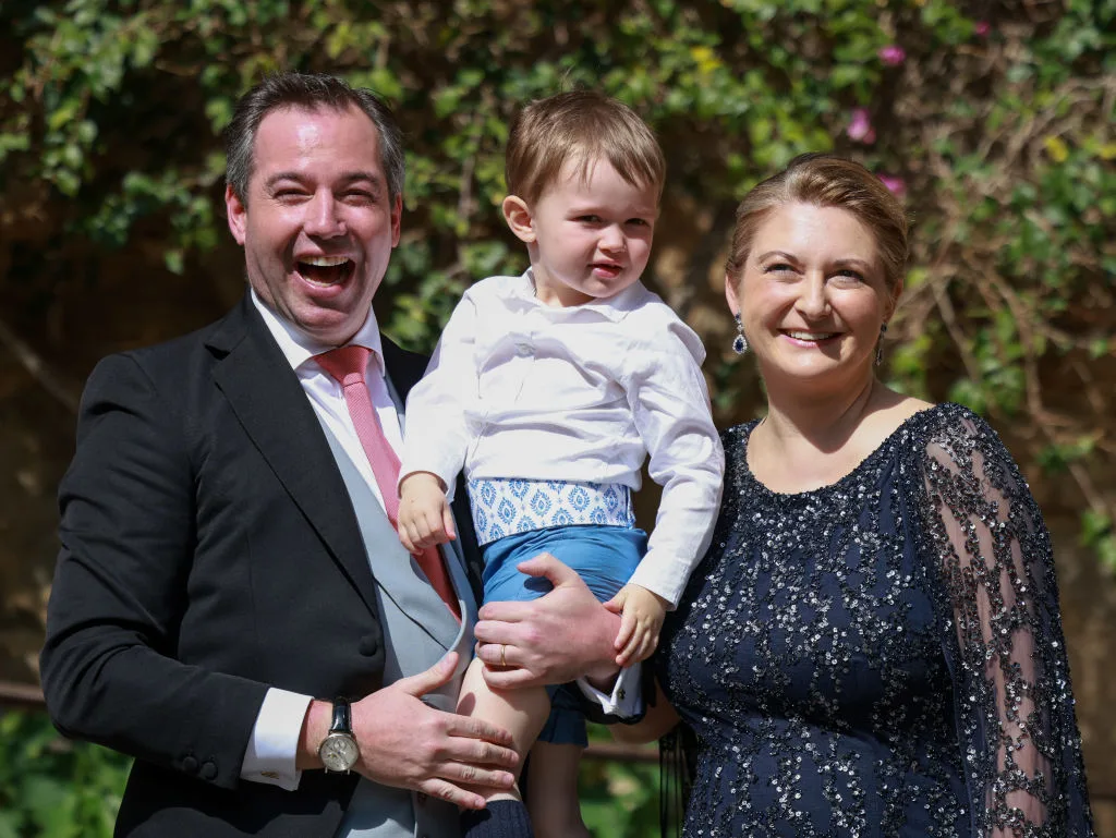 HRH Prince Guillaume of Luxembourg, HRH Prince Charles and HRH Crown attends the religious Wedding Of Her Royal Highness Alexandra of Luxembourg & Nicolas Bagory on April 29, 2023 in Bormes-les-Mimosas, France. (Photo by Arnold Jerocki/WireImage)