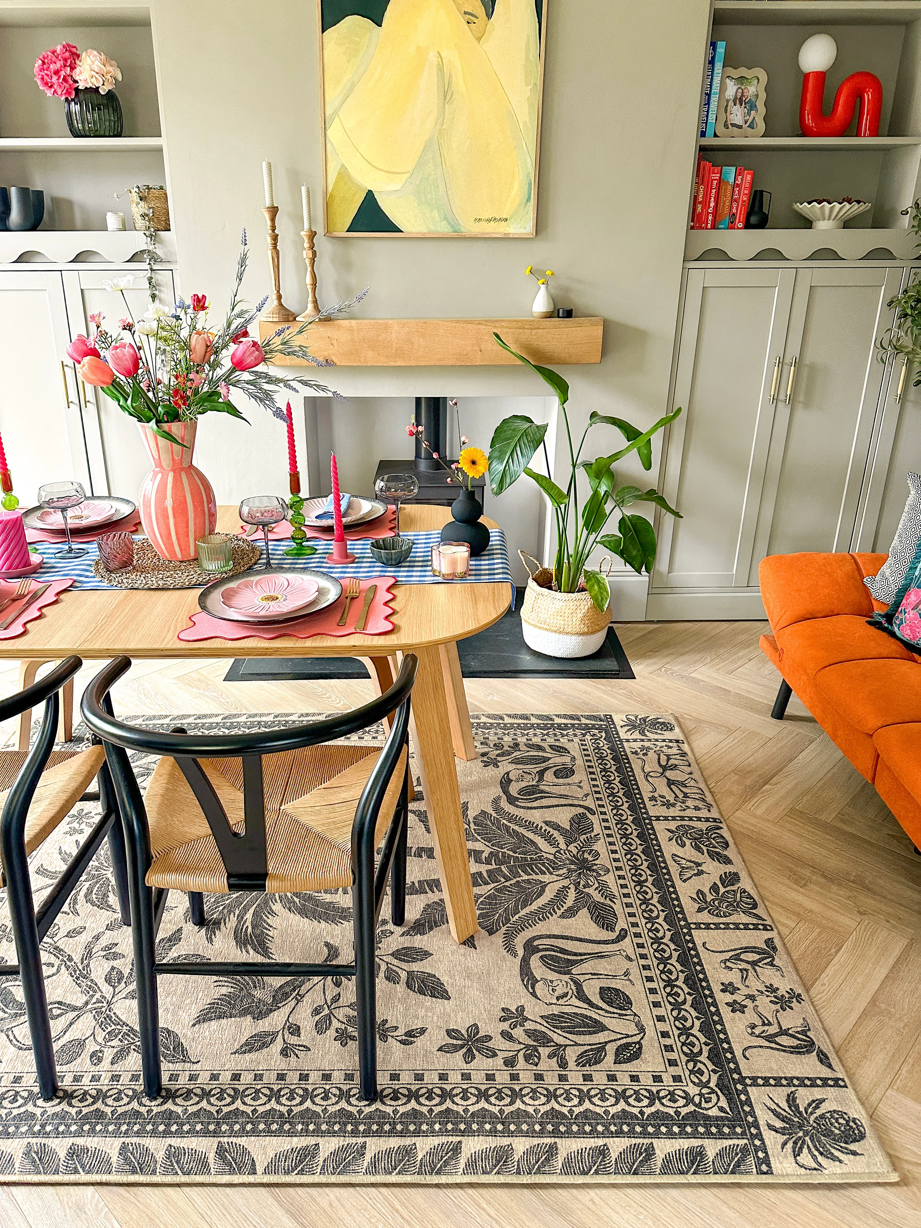 Dining room with butter yellow touches