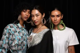 SYDNEY, AUSTRALIA - MAY 17: Models pose backstage ahead of the Ngali show during Afterpay Australian Fashion Week 2023 at Carriageworks on May 17, 2023 in Sydney, Australia. (Photo by Mark Nolan/Getty Images for AAFW)