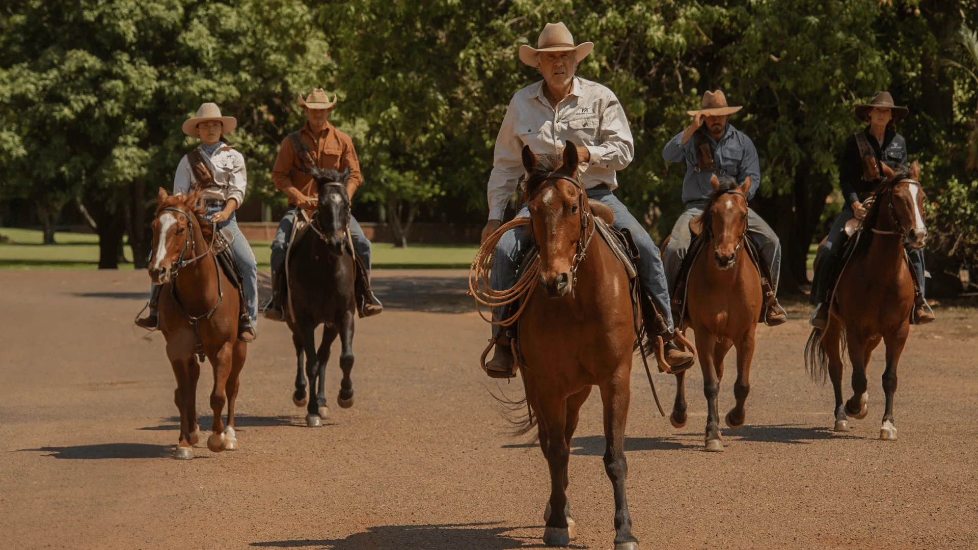 Territory cast on horseback. Credit Netflix