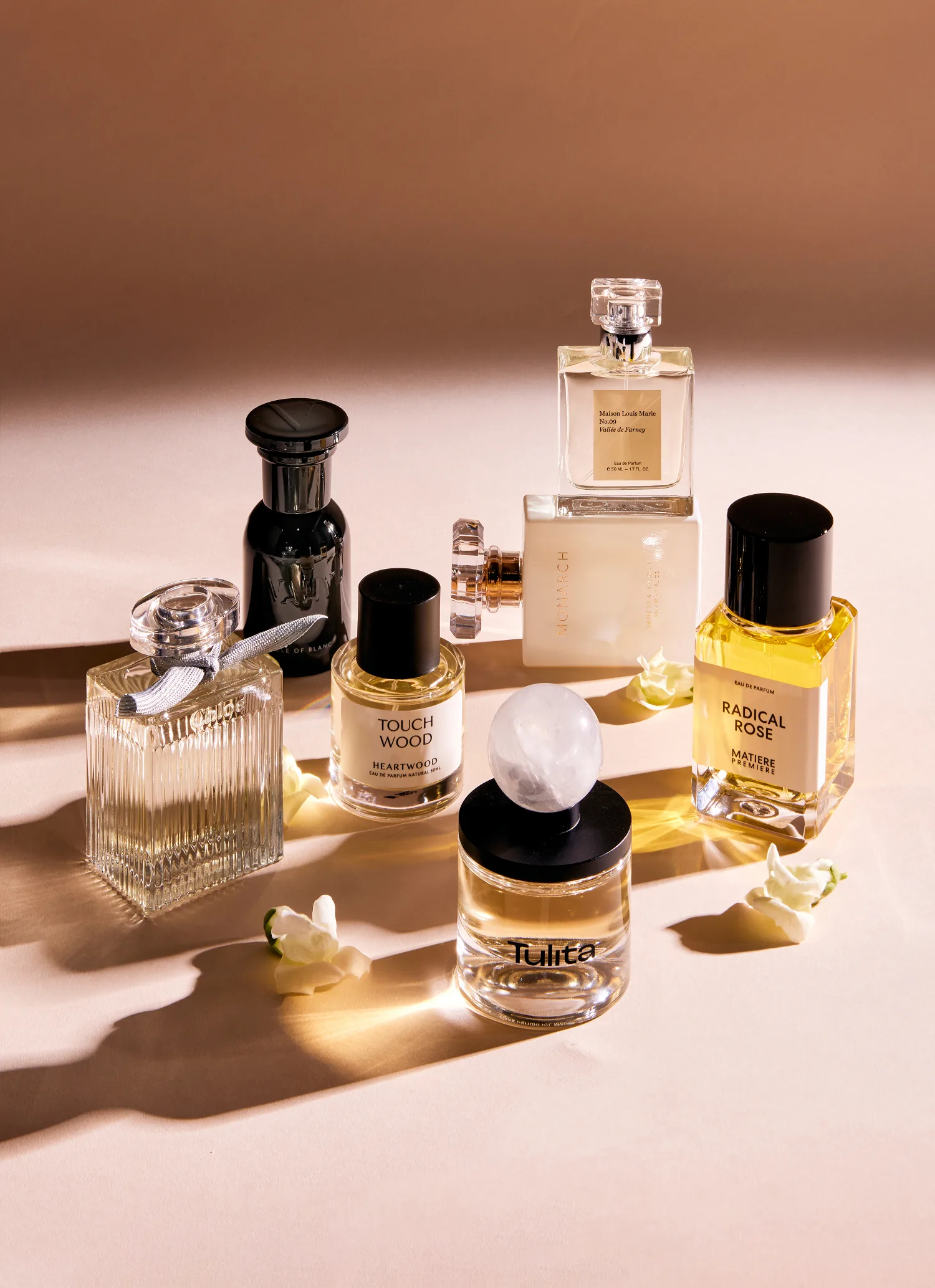 A selection of clean perfumes. 