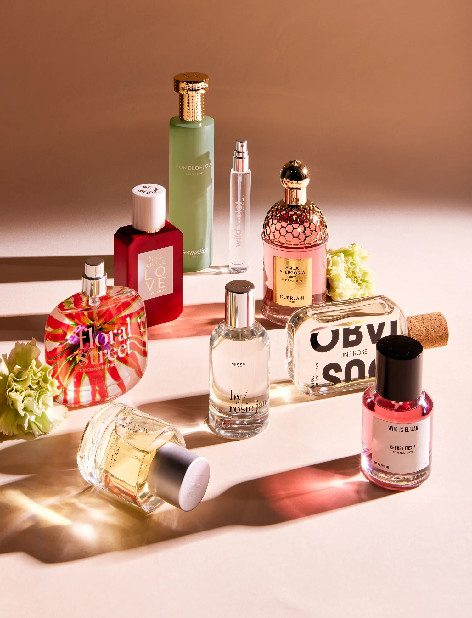 A selection of clean perfumes. 