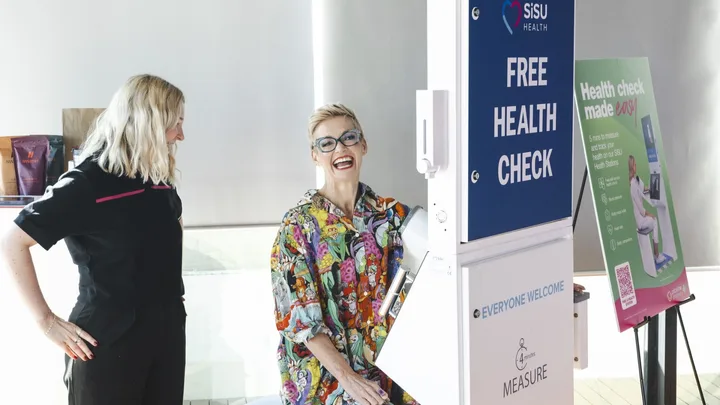 Woman having a health scan