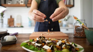 Woman preparing a salad