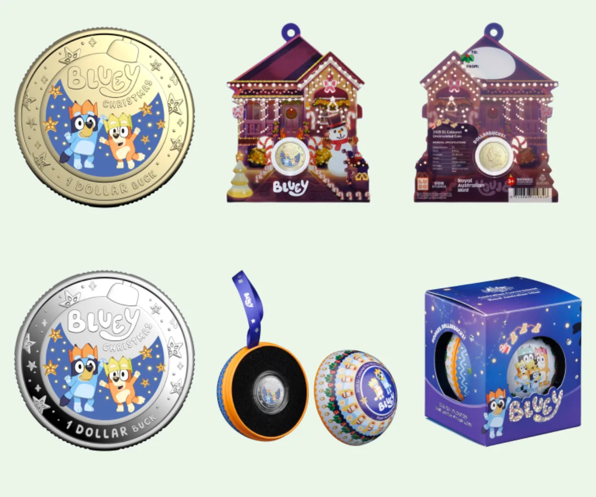bluey christmas coins 2025