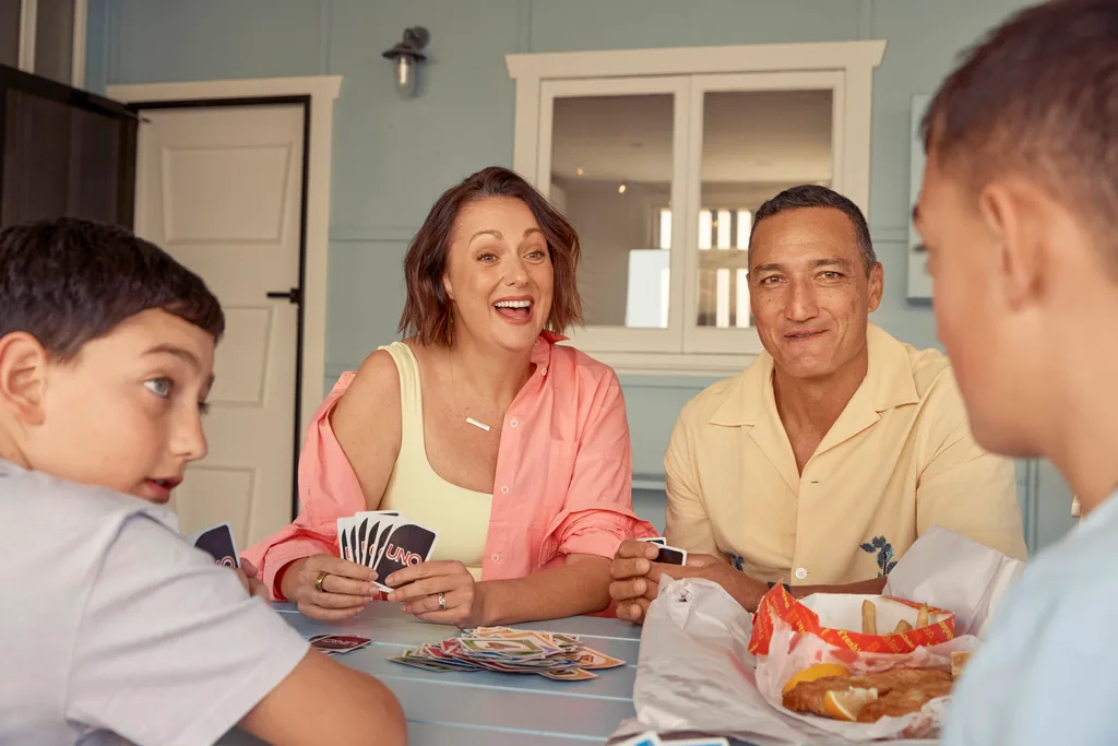 Celeste Barber with her husband and sons.