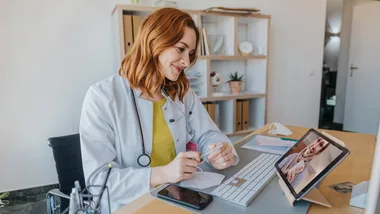 Female doctor providing telehealth consultation