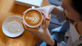 Woman drinking coffee