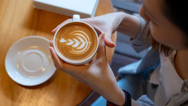 Woman drinking coffee