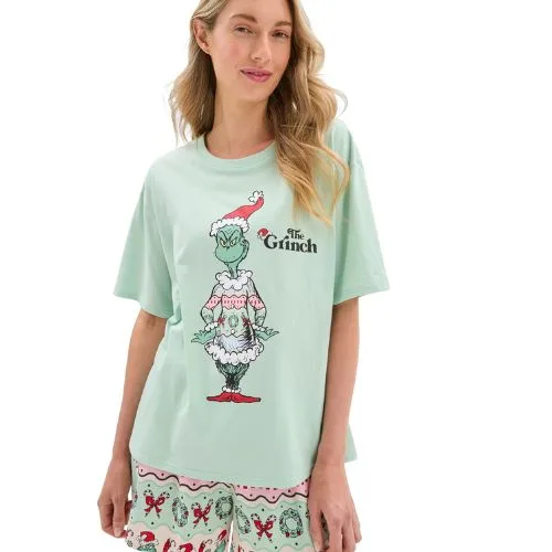 Family Matching Christmas the Grinch Womens Cotton Pyjama Set