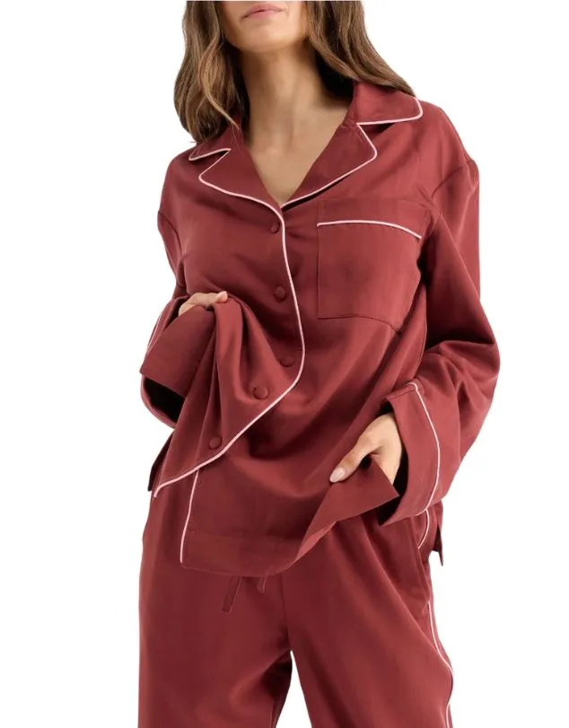 Hommey Long Sleeve Shirt Pyjamas - Rocky Road colour