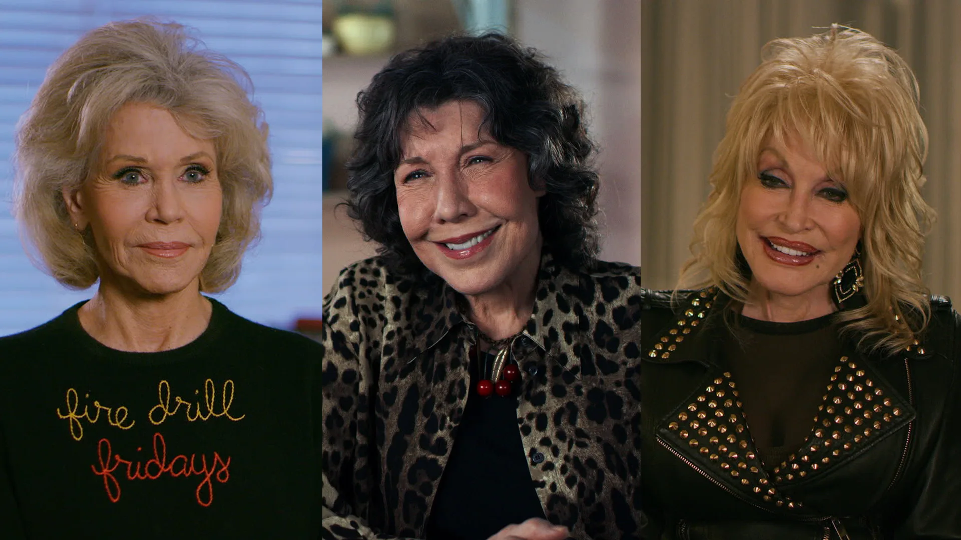 jane fonda, lily tomlin and dolly parton in still working from 9 to 5