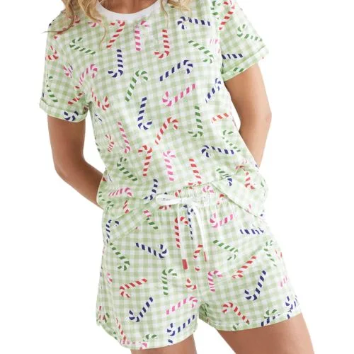 Sussan Christmas Candy Cane Pyjama Boxer Set - Green