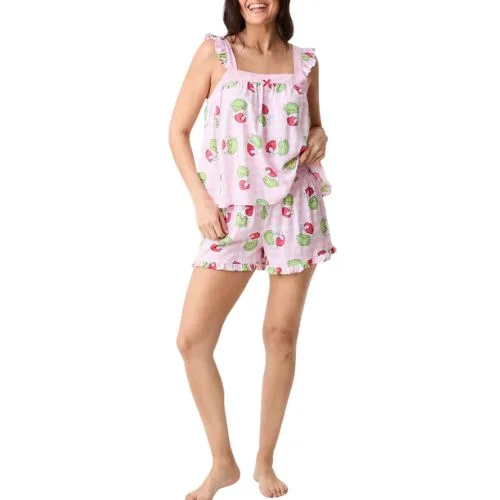 The Grinch Women's Christmas Woven Pyjama Set - Pink