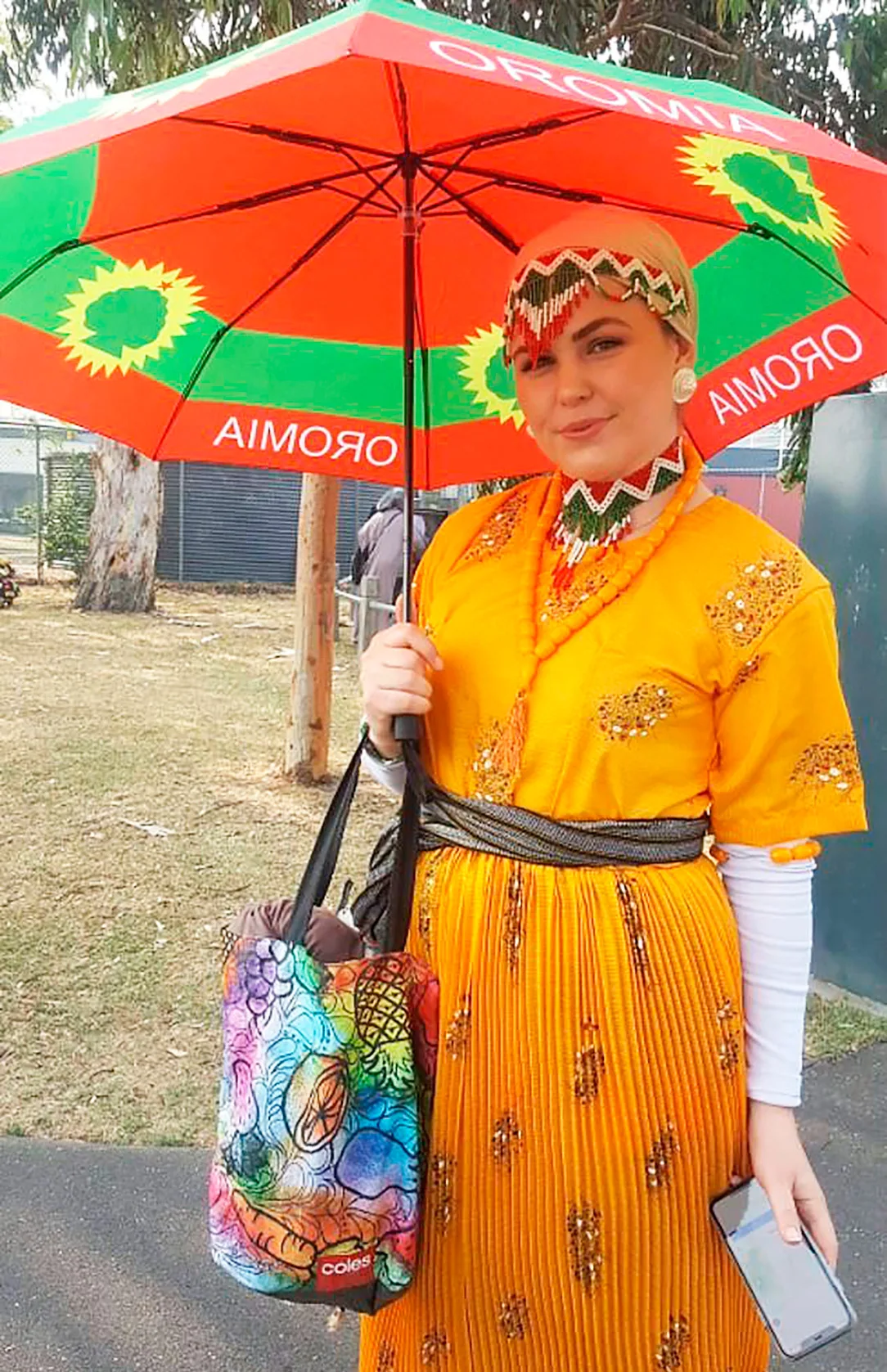 Belle in traditional Ethiopian attire