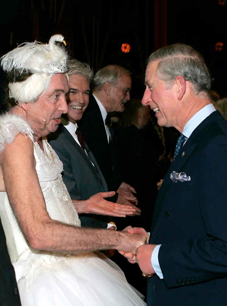 Eric Idle meeting a then Prince Charles