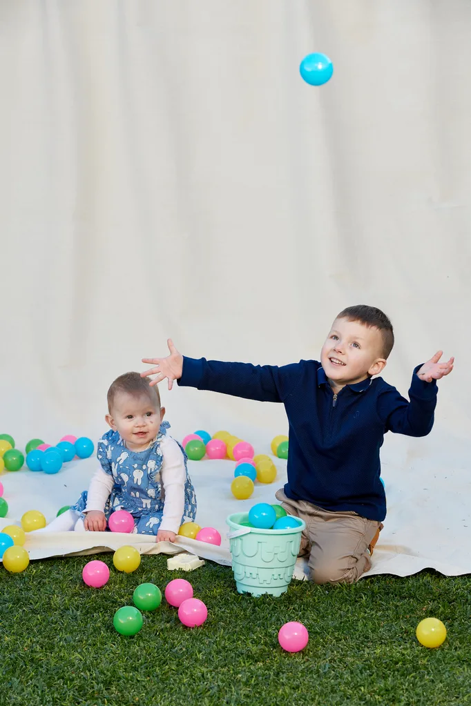 Tommy and his baby sister Aria who was a stem cell transplant donor.
