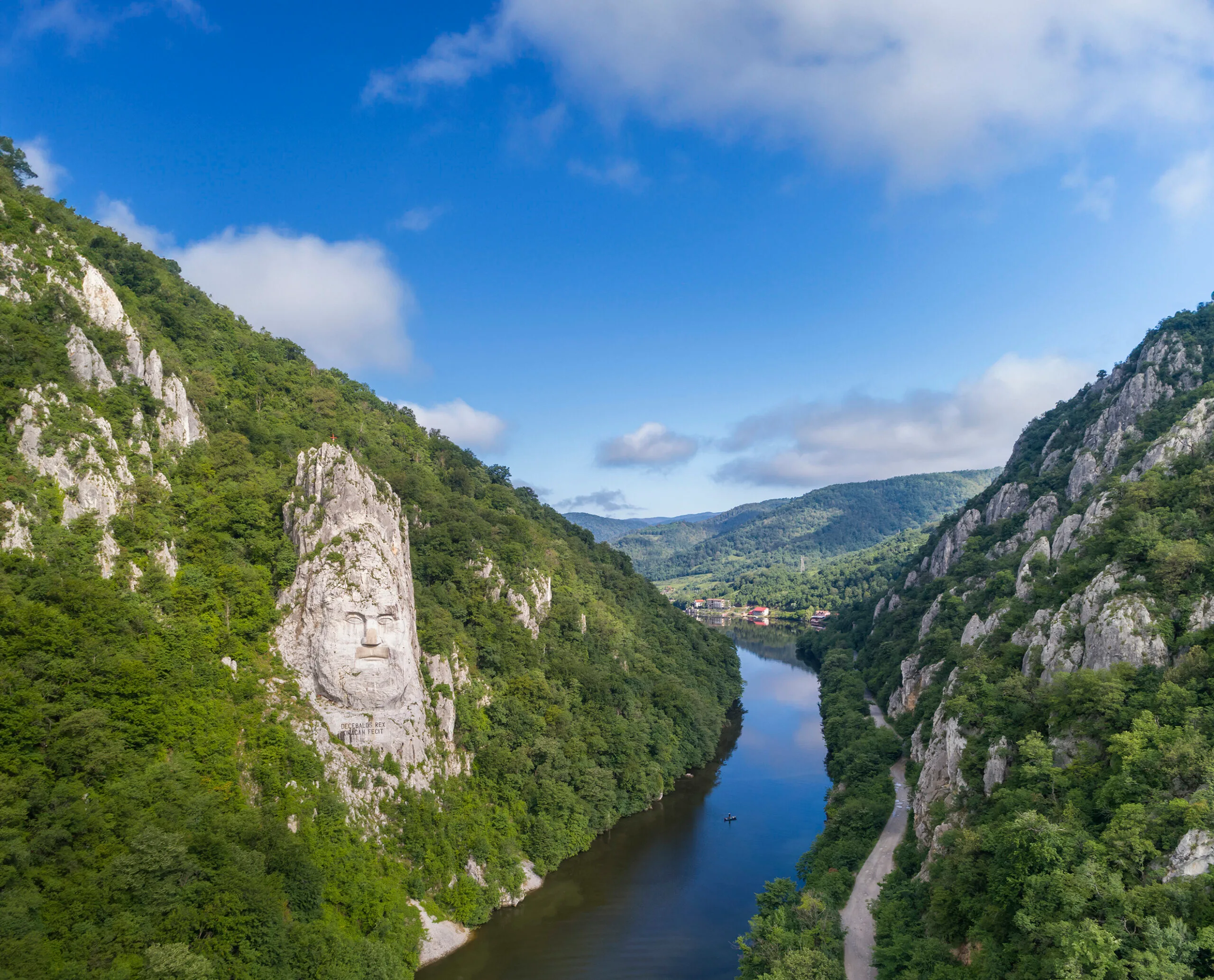 The Iron Gates gorge between the Carpathian and Balkan mountains. 
