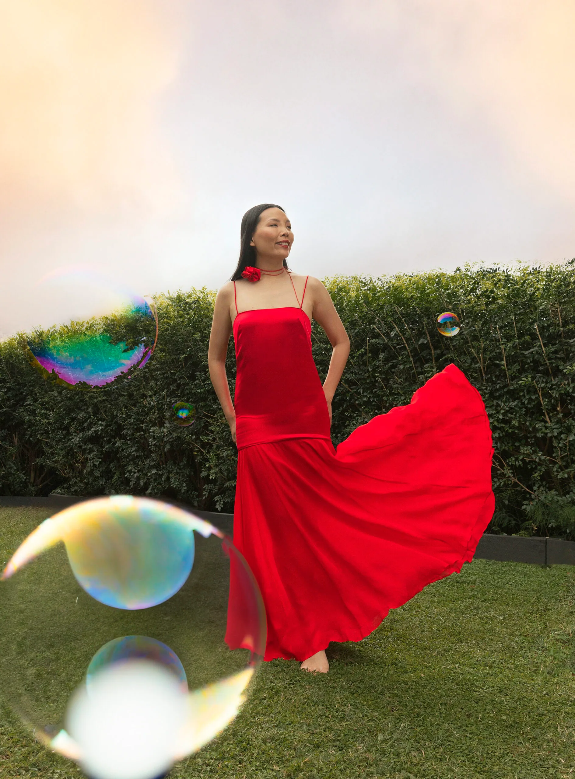 Dami Im in her backyard. Photo by Grace Elizabeth