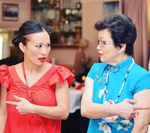 Poh Ling Yeow with her mum. 