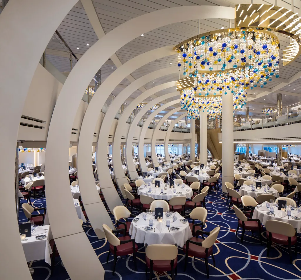 Dining room on a cruise ship