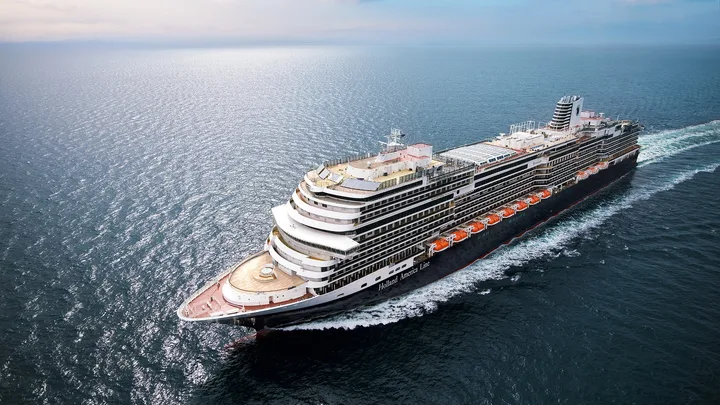 Holland America Line ship Rotterdam on the ocean.