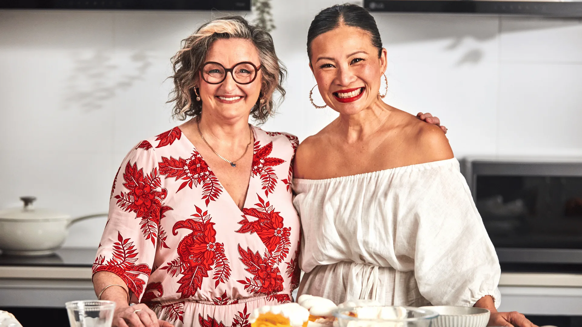 Masterchef Australia alums Julie Goodwin and Poh Ling Yeow reunite in the Australian Women's Weekly test kitchen
