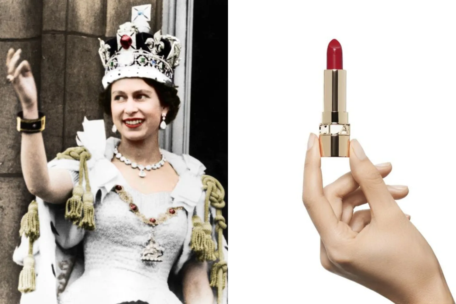 royals beauty products - queen elizabeth and the clarins lipstick