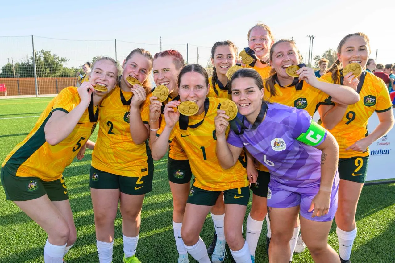 The ParaMatildas Football Team. Australia's first ever national Football team World Cup Winners. Photo: Mark Avellino/Football Australia
