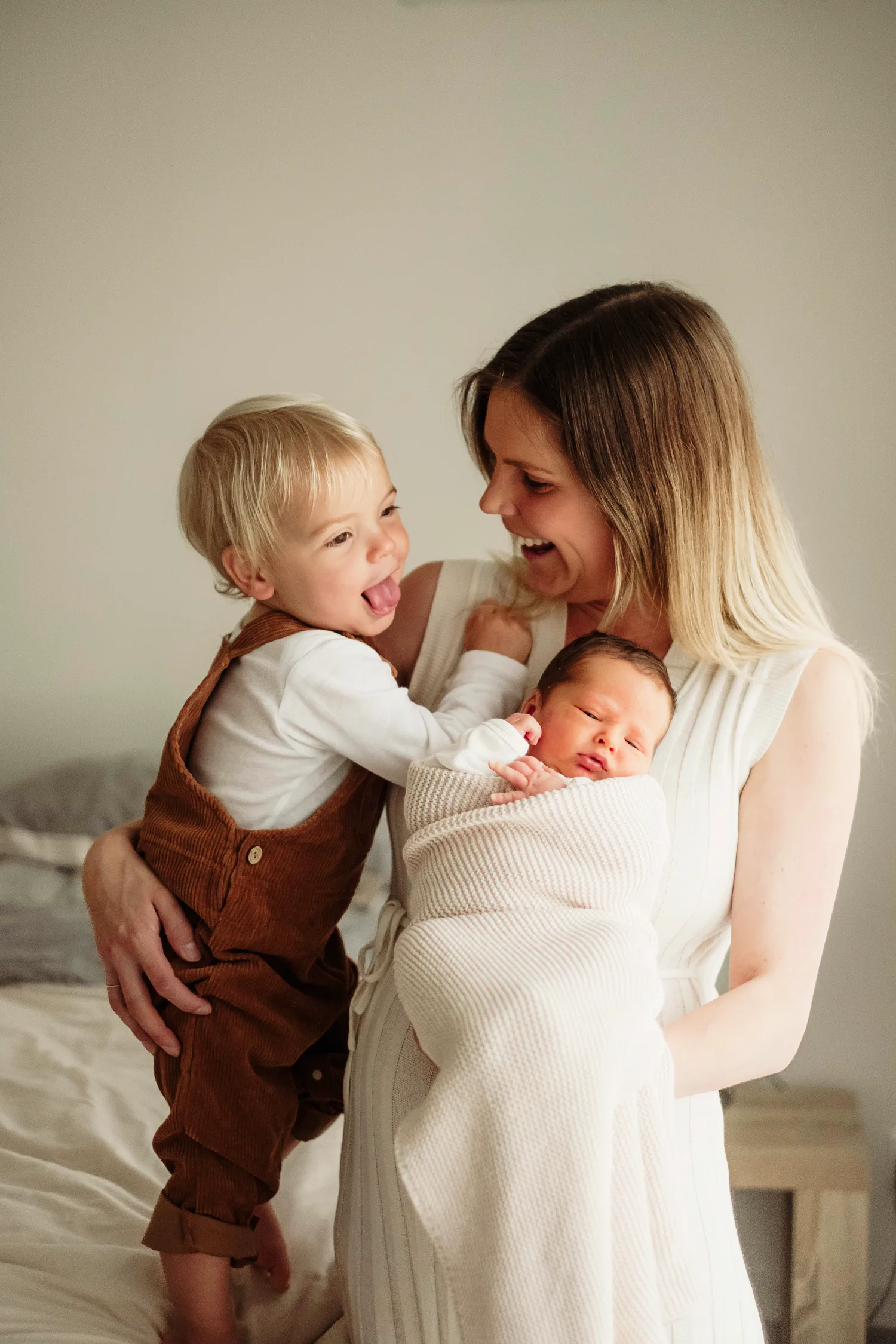 Jess Ragusa with her sons who she had after her cystic fibrosis treatment. 