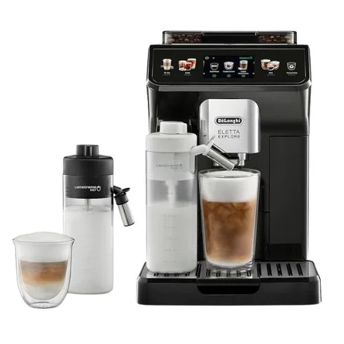 De'Longhi Eletta Explore Perfetto Automatic Coffee Machine with Cold and Hot Automatic Milk Frothing