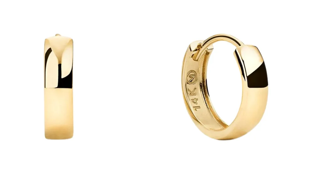 Mejuri Bold Huggie Hoops in 14k yellow gold