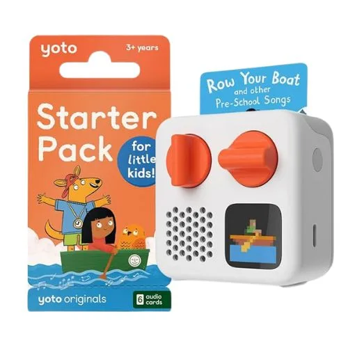 Yoto Mini (2024 Edition) + Starter Pack for Little Kids Bundle &ndash; Kids Screen-Free Bluetooth Audio Player
