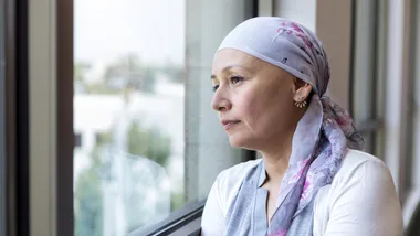 Worried woman with cancer