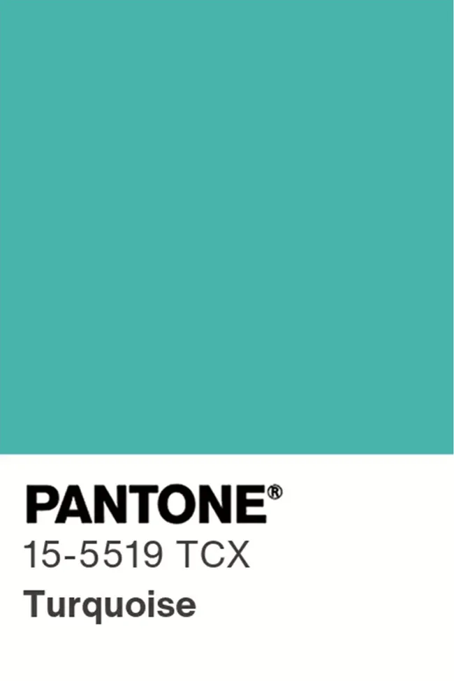 Pantone color swatch, code 15-5519 TCX, labeled "Turquoise."