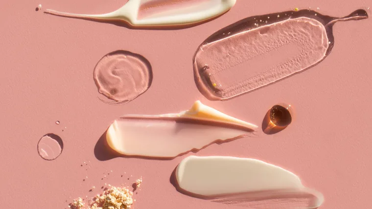 Drops and smears of skincare.