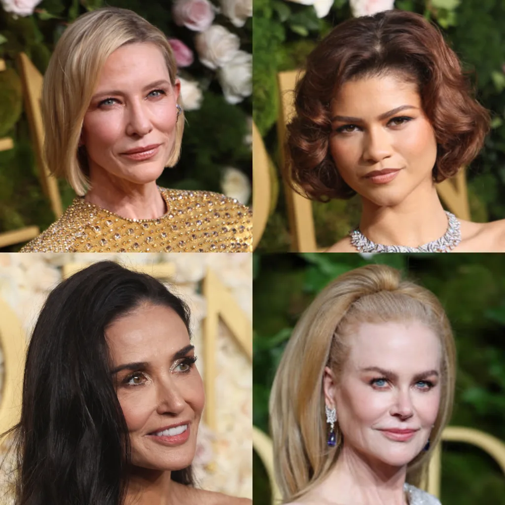 Celebrities wearing current beauty trends