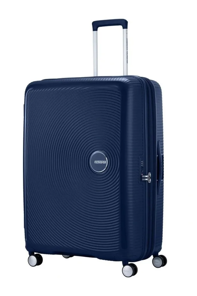 American Tourister Curio 2 80cm Spinner Suitcase in Arctic Navy - Best suitcases Australia