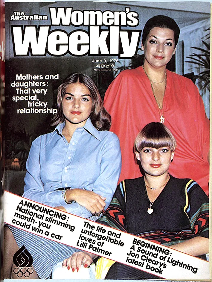 An Australian Women's Weekly cover featuring Maggie Tabberer and her daughters from June 9, 1976.