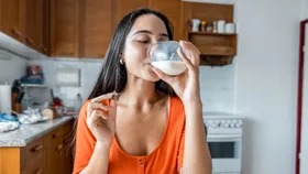 Woman drinking milk