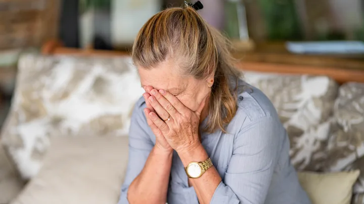 Sad woman at home