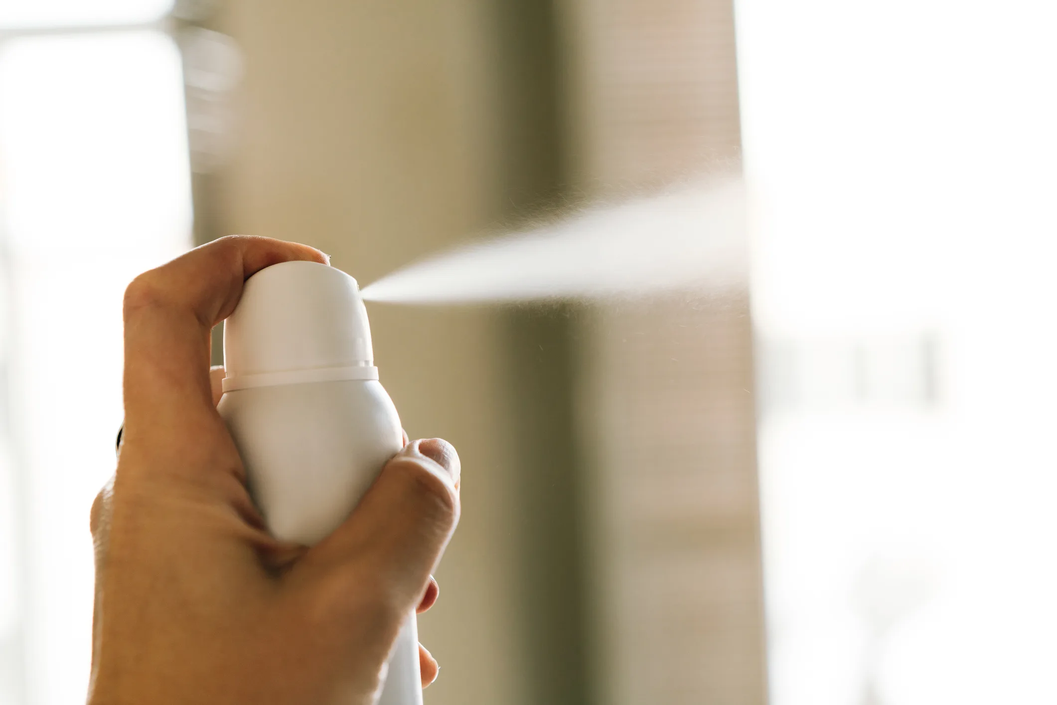 Spray deodorant or antiperspirant. 