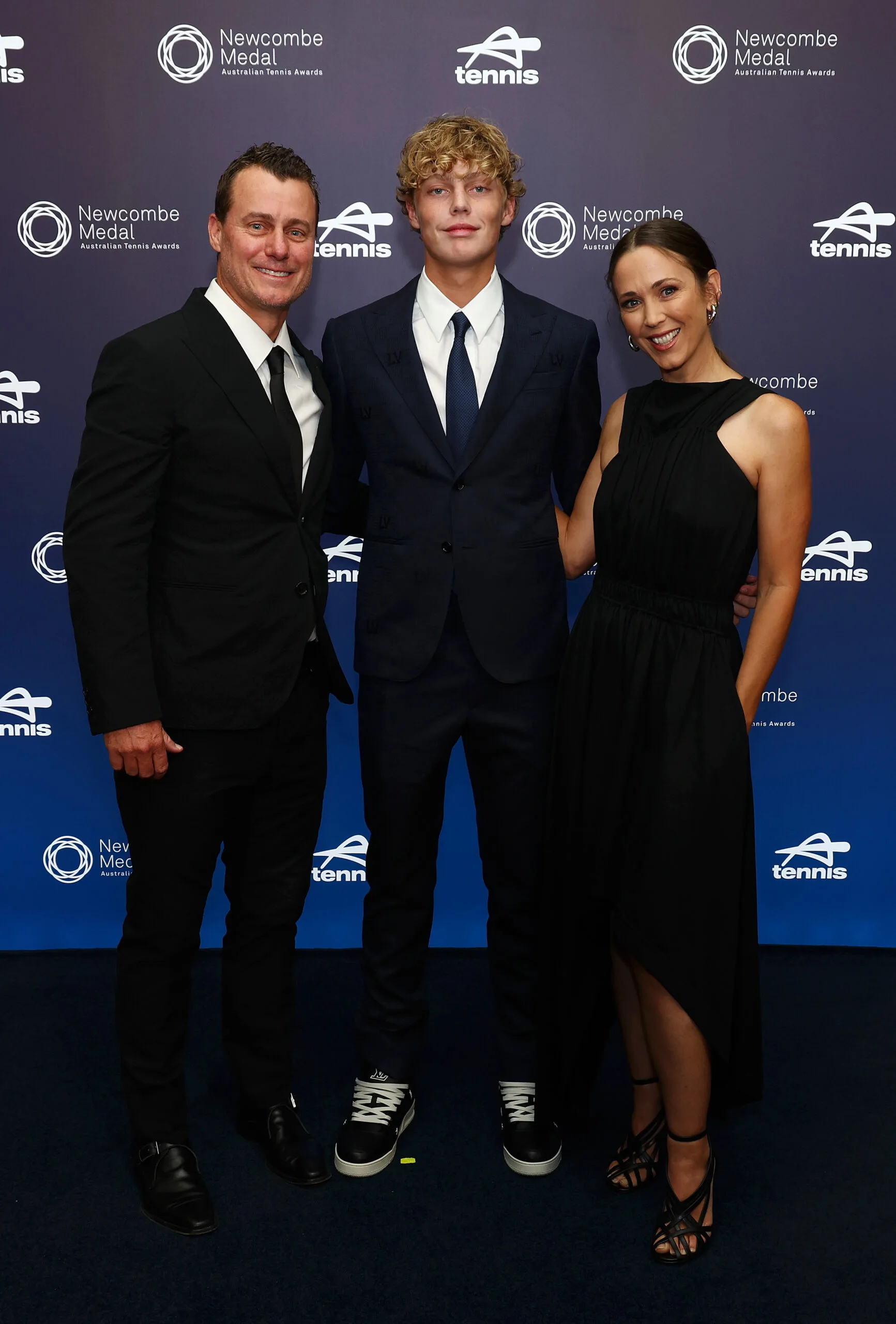 the couple with their son cruz hewitt
