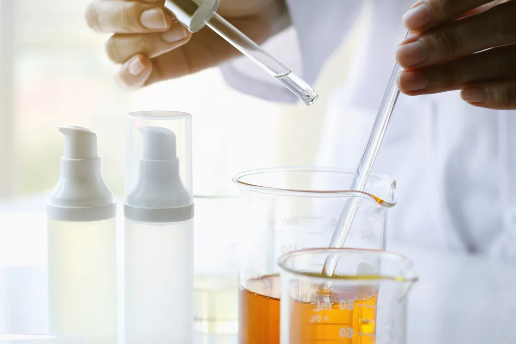 Science based skincare products being made.