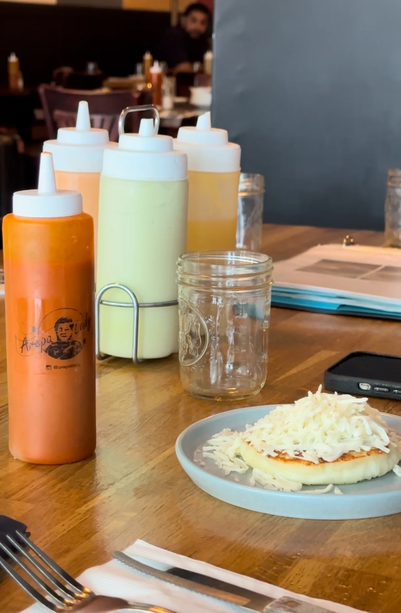 An arepa from Arepa Lady, Jackson Heights