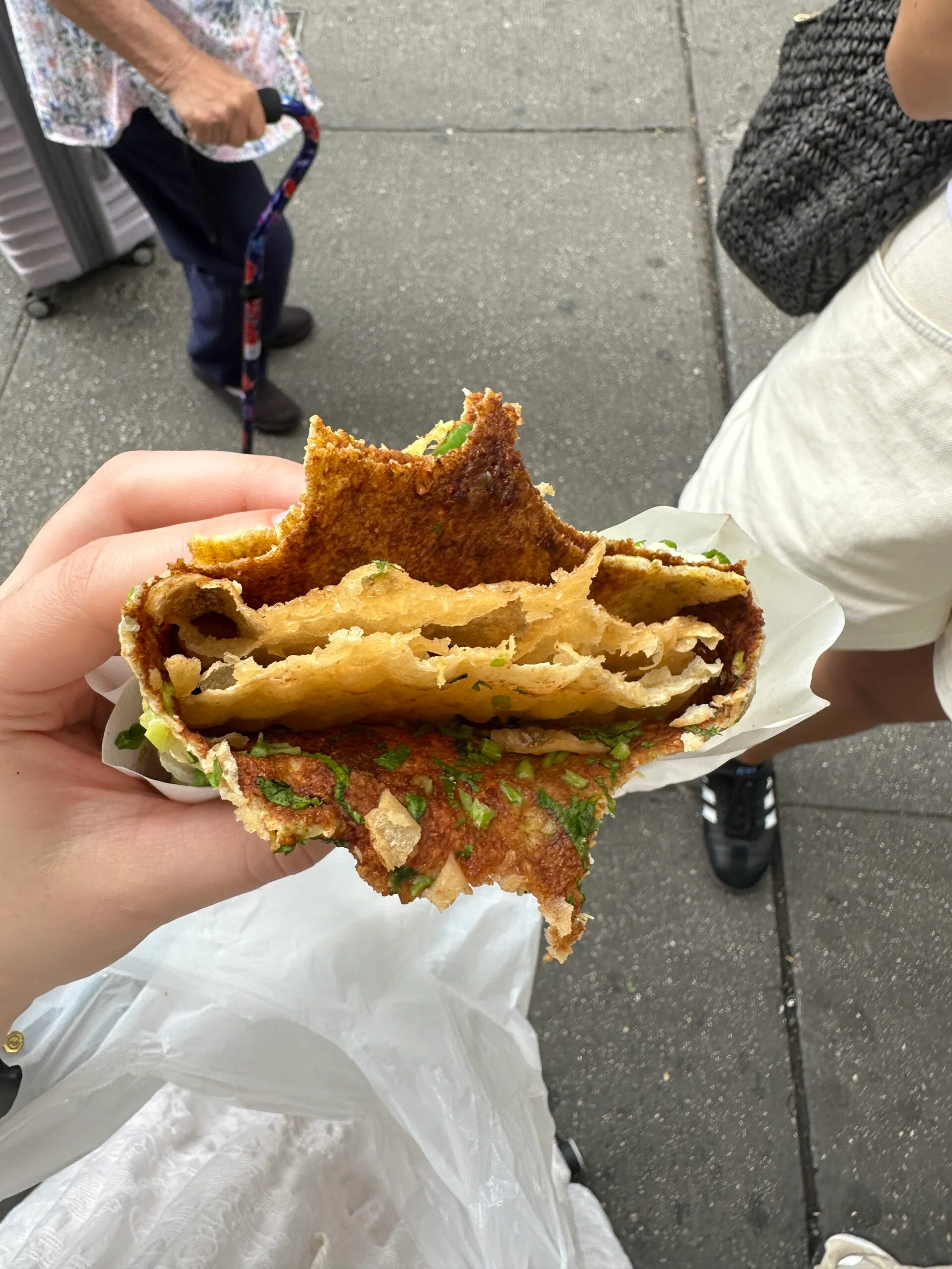 A traditional Chinese savoury pancake from Eight Jane, Flushing