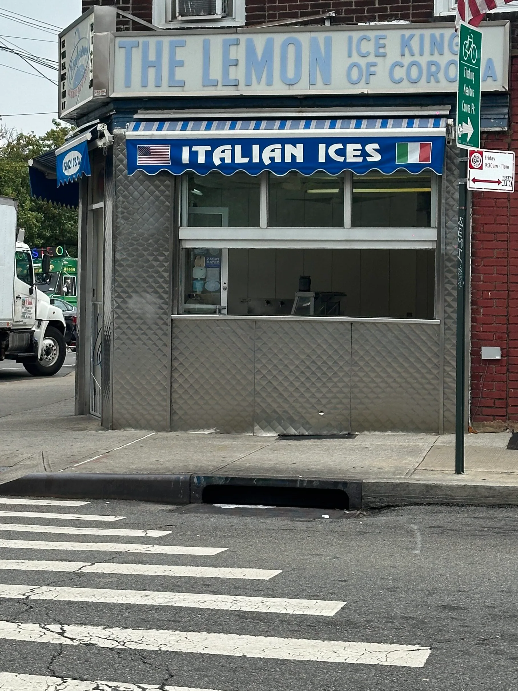 The exterior of the The Lemon Ice King of Corona, Corona, NYC