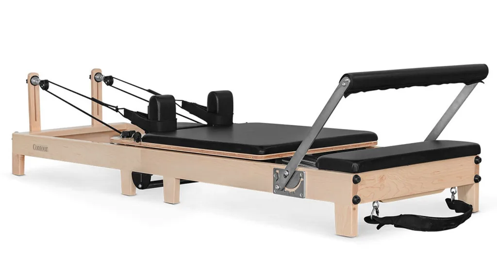 Lifespan Fitness Contour 2 Folding Wood Pilates Reformer Set Black