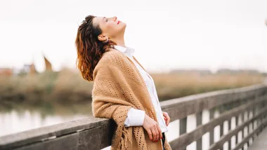 Woman engaging in self-care-activities