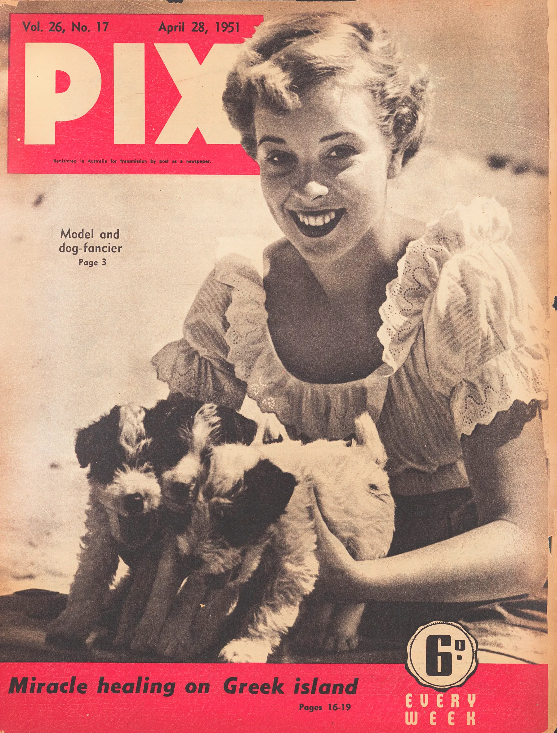 Shirley Beiger on the cover of a 1951 PIX